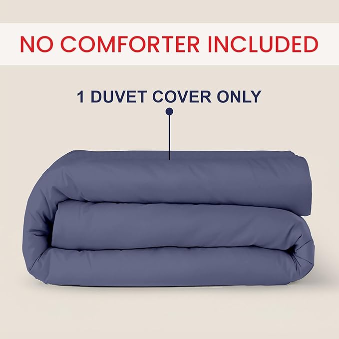 Kotton Culture 120"x120" 1 Pc Super King Plus/Super Oversize King Duvet Cover Only 100% Egyptian Cotton - 600 TC, Zipper Closure & Corner Ties - Fits Only Extra Large Inserts - Mediterranean Blue