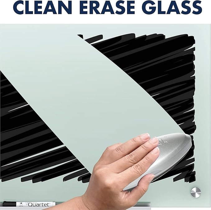 Quartet Whiteboard, Glass Dry Erase Board, Non-Magnetic, 8' x 4', Infinity Frameless Mounting, Frosted Surface, Accessory Tray and 1 Dry Erase Marker (G9648F)