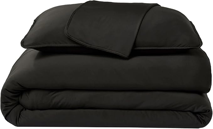 SHEEX Original Performance Cooling Duvet Cover Set, Lightweight King Duvet Cover with 2 King Pillow Shams, Black