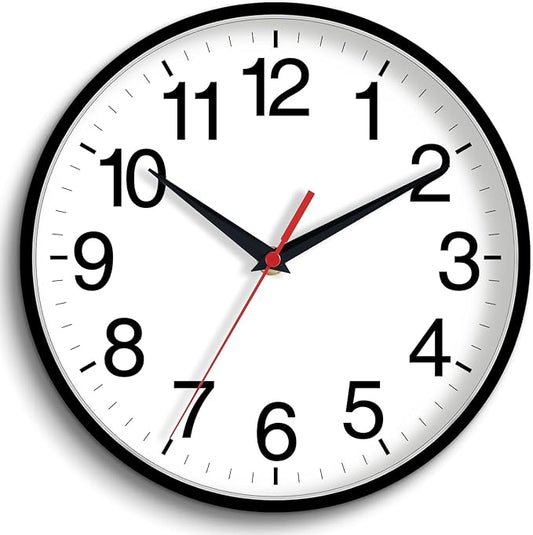 18 Inch Wall Clock, Modern Battery Operated Wall Clocks, Silent Non Ticking Large Analog Clock for Living Room, Office, Home, Bedroom, Kitchen, Bathroom(Black)