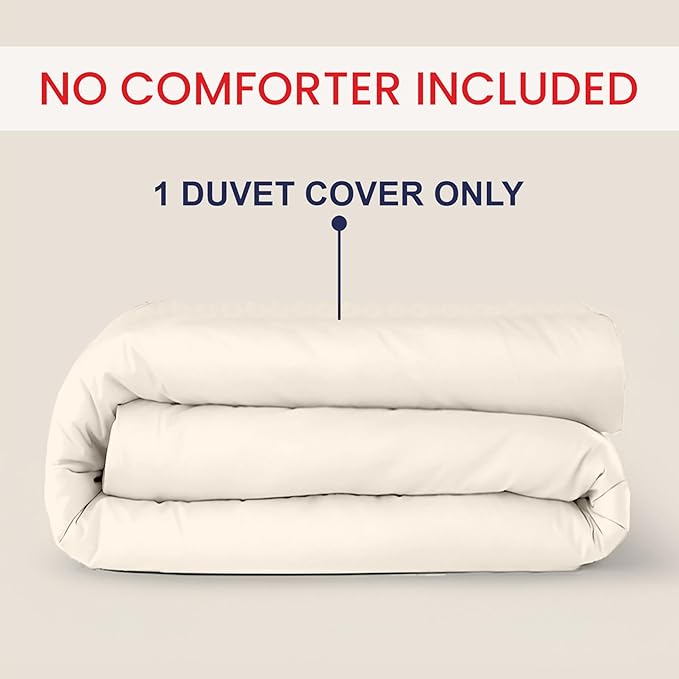 Kotton Culture 1 Pc Custom Size Duvet Cover Only -100% Egyptian Cotton Sateen 600 Thread Count Ultra Soft Premium Durable Comforter Cover Zipper Closure & Corner Ties (Butter, Custom)