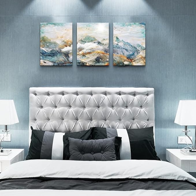Abstract Canvas Wall Art For Living Room Canvas Prints Artwork Bedroom Wall Decor Abstract Mountain Landscape Painting Room Decor Pictures Artwork Office Wall Decorations Farmhouse Home Decor 3 Piece