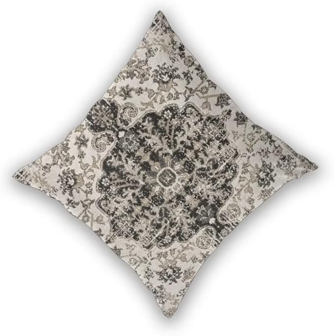 Boho Throw Pillow Covers 18x18 Set of 2, Black Brown Carpet Pattern Pillow Covers Ethnic Rustic Farmhouse Cushion Cases Linen Decorative Gifts for Couch Sofa Indoor Outdoor