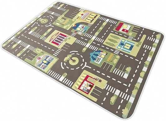 Kid Rug Carpet Playmat for Toy Cars and Train，Play Area Rug with Rubber Backing，Fun Throw Rug，Ideal Gift for Children Baby Bedroom Play Room(80×160cm/32×63in) Y2