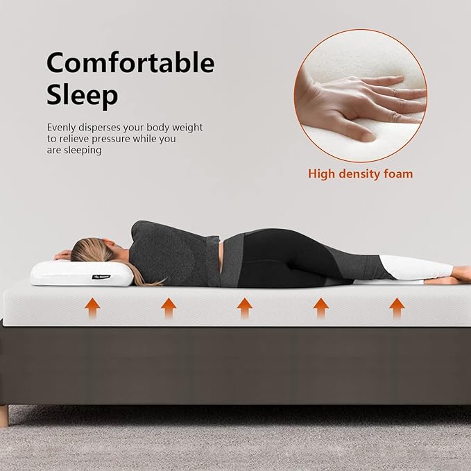 PayLessHere 5 Inch Gel Memory Foam Mattress Medium Firm Mattresses CertiPUR-US Certified Bed-in-a-Box Pressure Relieving Twin Size,Fiberglass Free，White