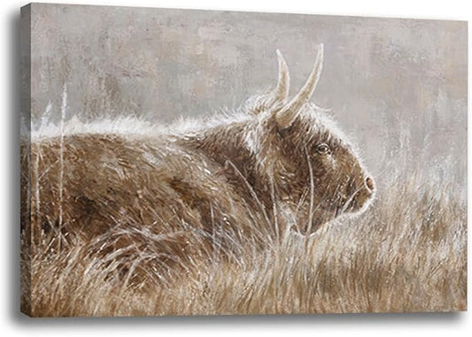 VAYIMDH Brown Wall Pictures Vintage Wall Print Animal Wall Hangings Decor 12"x16" Wall Art for Bathroom Decor Artwork for Bedroom