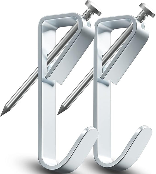 Picture Hangers Hanging Hooks-50lbs Picture Frame Hooks Large Heavy Duty Picture Hooks Kit with Nails for Wall Drywall 30pcs,Silver