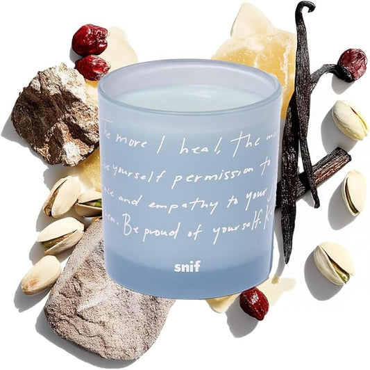 Heal The Way Luxury Scented Candle by Snif, Gourmand and Ambery, Warm and Calming Candle, 50+ Hours, 100% Cotton Fiber Wicks, Soy Wax Blend, Non-Toxic, Vegan, 8.5 oz