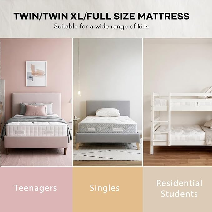 8 Inch Queen Memory Foam Mattress- CertiPUR-US Certified Foam Mattress in a Box -Medium Firm Support for Pressure Relief with Washable Bamboo Fiber Cover for Kid Single Bunk Trundle Bed