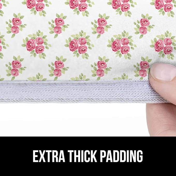 The Original GORILLA GRIP Ironing Board Cover and Pad, Silicone Coating, Thick Scorch Resistant Padding, Heavy Duty Iron Covers Standard Boards, Hook and Loop Fastener Strap, Pink Floral, 15x54