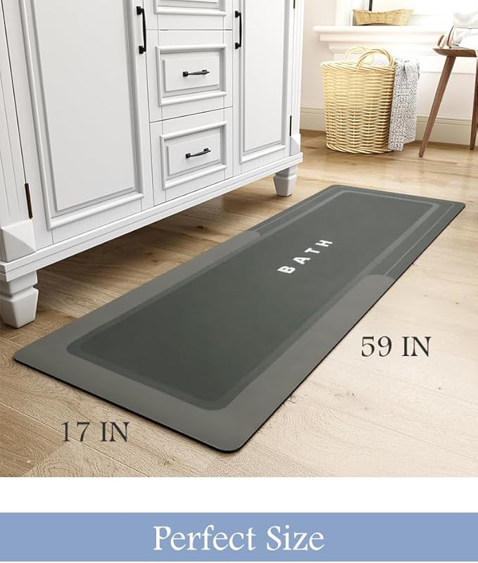 MontVoo-Bath Mat-Bathroom Mat Rug Non Slip Super Absorbent Stain Resistant Quick Dry Thin Bathroom Rug-Bath Mats for Bathroom Floor Bathtub Vanity-Bathmat Bath Rug Easy Care