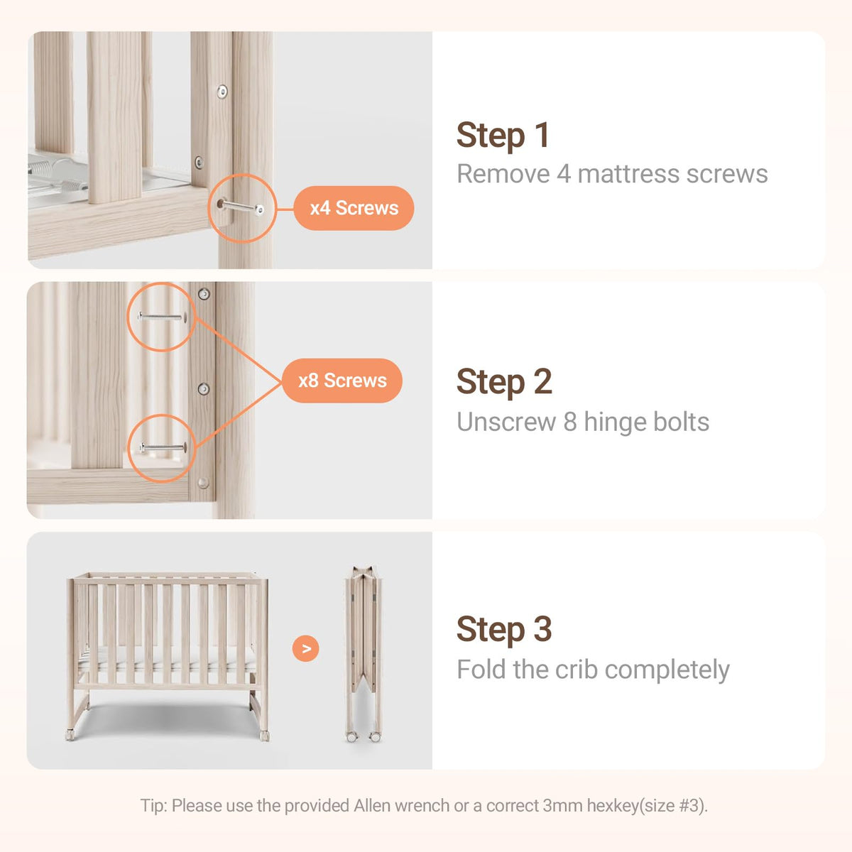 MAMAZING EvoNook 7-in-1 Convertible Baby Mini Crib with Wheels