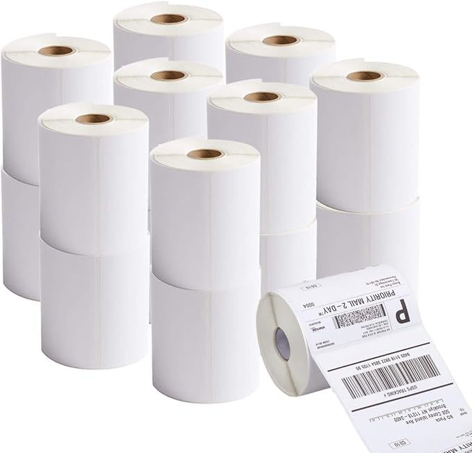 RBHK 4x6 Thermal Labels - 5000 Labels, 20 Rolls, Compatible with Zebra, Rollo, JADENS, OFFNOVA, MUNBYN Printers