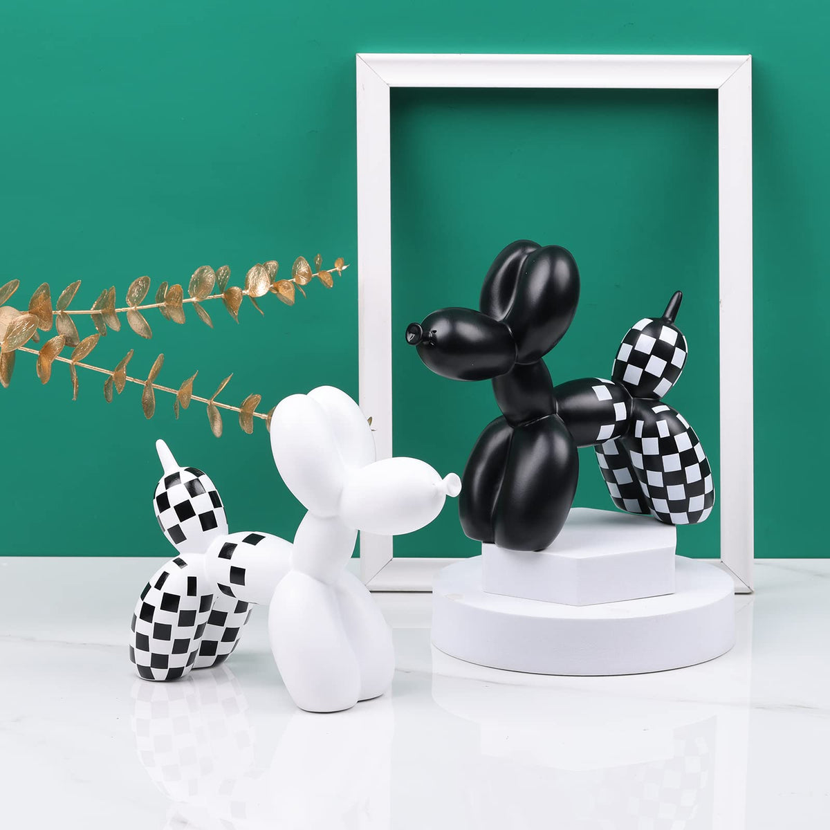 XIAOMAGG Creative Balloon Dog Sculpture Modern Home Decoration Trendy Animal Art Ornaments Collection Figurine Bedroom Living Room Office Desktop Resin Decors
