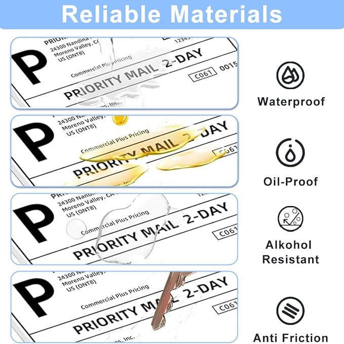 Shipping Labels, 4x6 Thermal Labels Pack of 1000 Perforated Shipping Label Papers, FanFold Thermal Printer Label Compatible with Rollo, Zebra, Nelko Direct Printer, Sticker to Write on