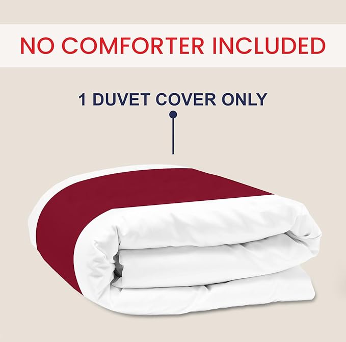 Kotton Culture 120"x98" 1 Pc Oversized King Duvet Cover Only 100% Egyptian Cotton - 600 TC Comforter Cover, Zipper Closure & Corner Ties - Fits Large King Inserts (Oversized King, Snow Red)