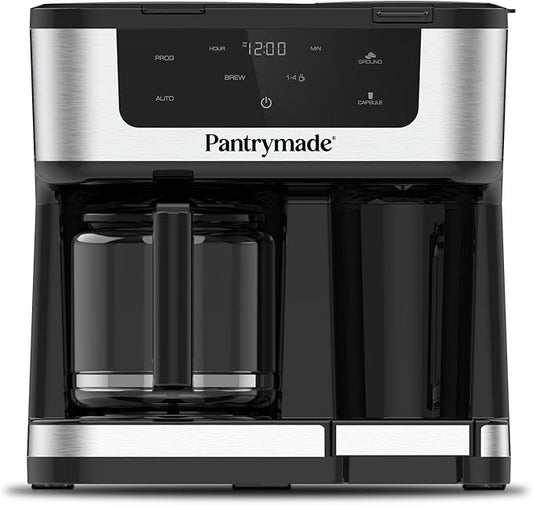 Deluxe 12-Cup Coffee Maker & Single Serve Brewer – Programmable, K-Cup Compatible, Adjustable Brew Size, Glass Carafe, Auto Shut-Off - Ideal for Home or Office