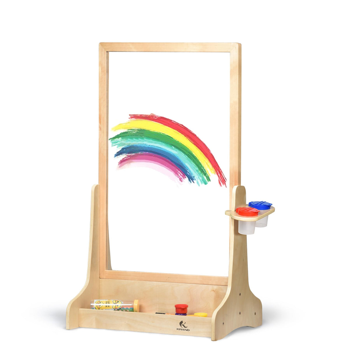 KRAND Double-Sided Plexiglass Painting Art Easel, Easy to Clean, Kids Drawing Board On Both Sides, Fun Arts and Crafts Activity for Boys and Girls