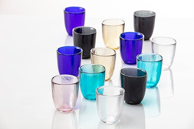 Fortessa Los Cabos Glass Drinkware Collection, 10 Ounce Tumbler (Set of 4), Pink