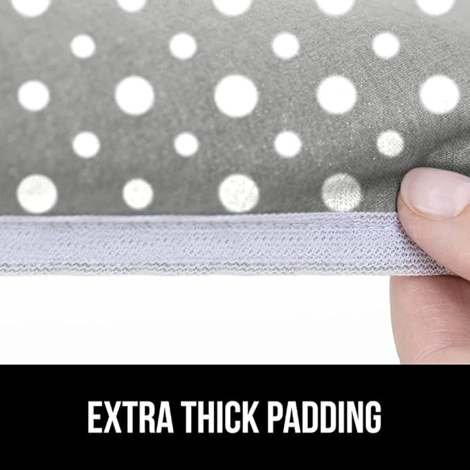 The Original GORILLA GRIP Ironing Board Cover and Pad, Silicone Coating, Thick Scorch Resistant Padding, Heavy Duty Iron Covers Standard Boards, Hook and Loop Fastener Strap, Dots, 15x54