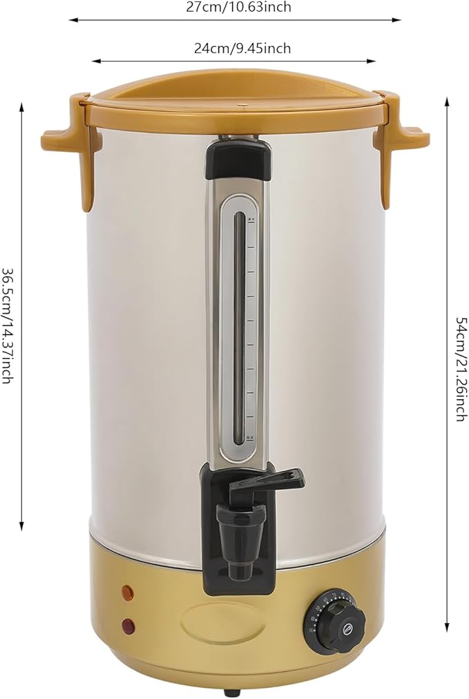 Electric Hot Water Dispenser 160 Cups Commercial Coffee Percolator & Beverage Dispenser w/Temperature Control, Stainless Steel Coffee Urn for Coffee & Tea