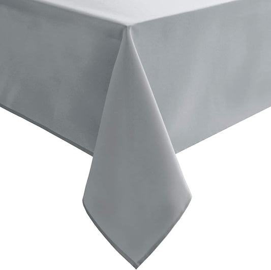 Hiasan Silver Grey Rectangle Tablecloth - Waterproof and Spillproof Washable Fabric Table Cloth for Dining Room Kitchen Party and Outdoor, 54 x 108 Inch