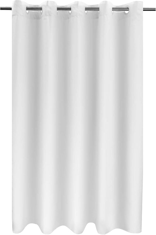 Extra Long No Hook Shower Curtain TPU Lining & No Required Liner, 71" x 86"(84") Hotel Fabric Shower Curtain for Bathroom, Bottom Magnets & Waterproof, White, 71x86