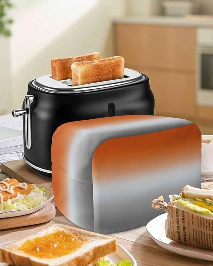 Toaster Cover 2 Slice Orange Grey Ombre Toaster Oven Cover with Pockets Gradient Gradual Color Dustproof Bakeware Protector Small Kitchen Appliance Dust Covers and Fingerprint Protection for Women