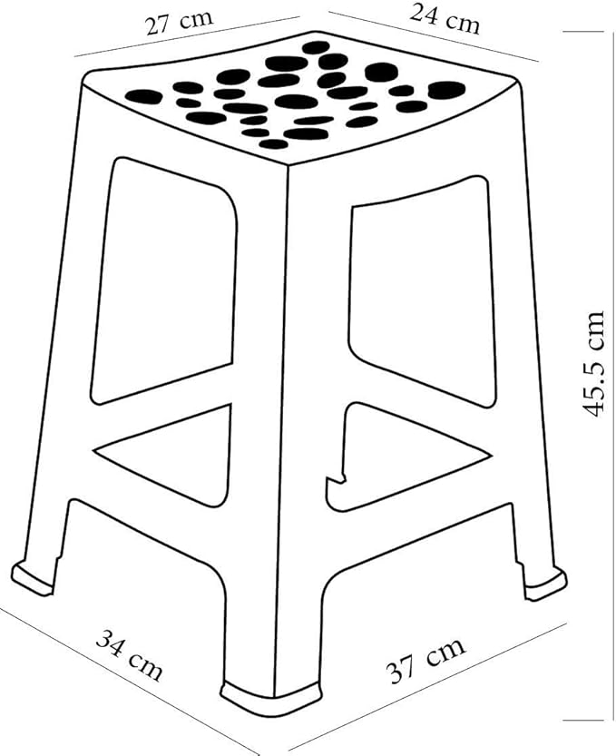 Mintra Home Light Duty Plastic Stools 2pk (18in Height, Red)