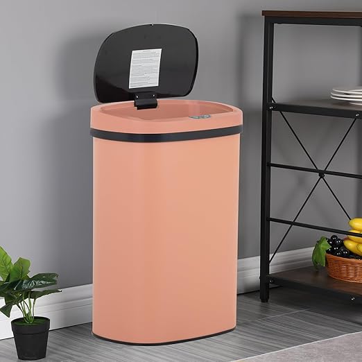 Kitchen Trash Can with Lid, 13 Gallon Automatic Garbage Can for Bathroom Bedroom Home Office 50 Liter Touch Free High-Capacity Brushed Waste Bin