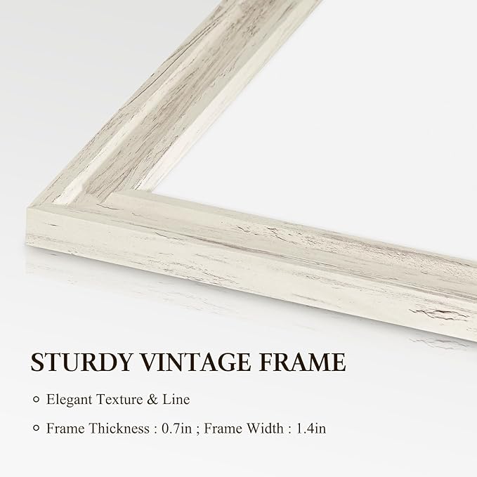 4 THOUGHT Dry Erase Board, 24 x 36 in Magnetic Whiteboard White Vintage Wood Frame Wall-Mounted White Board Decorative Notice Board for School, Office, Home, 6 Magnets 4 Markers 1 Eraser