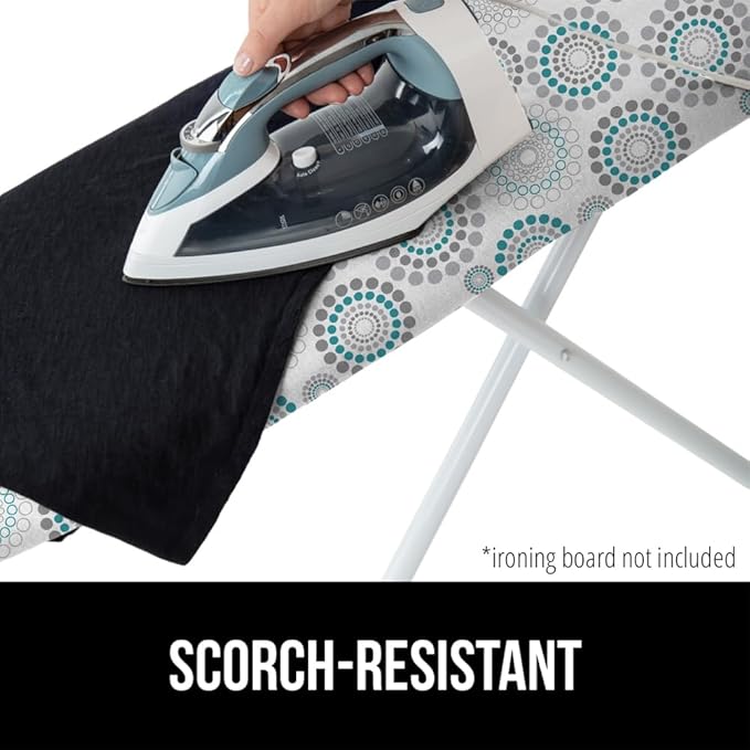 The Original GORILLA GRIP Ironing Board Cover and Pad, Silicone Coating, Thick Scorch Resistant Padding, Heavy Duty Iron Covers Standard Boards, Hook and Loop Fastener Strap, Spiral, 15x54