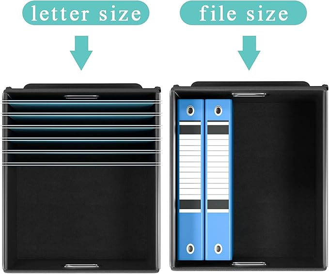 Huolewa Decorative File Organizer Document Storage Boxes with Lids, Linen Hanging Filing Storage Boxes, Decorative Home/Office Filing System for File and Folders Storage