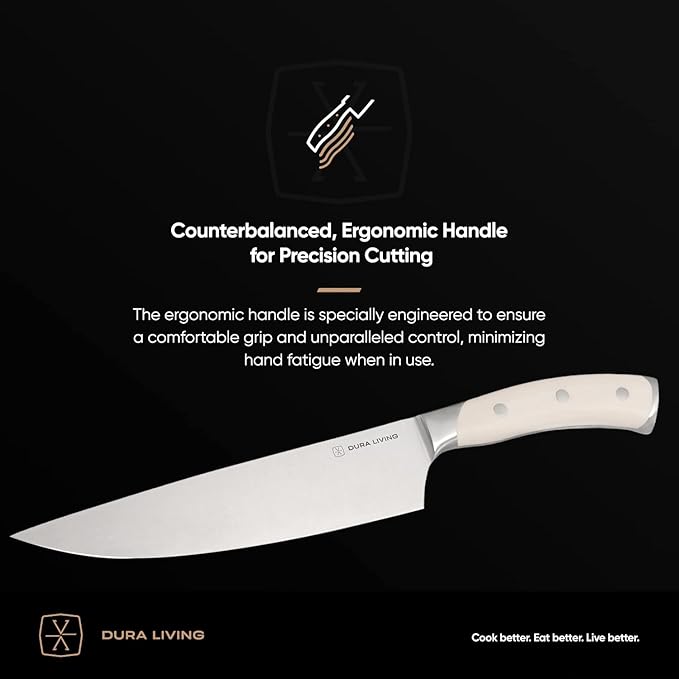 2-Piece Kitchen Knife Set – Ultra Sharp Precision German Stainless Steel Blades, 5” Utility & 3.5” Paring Knife with Ergonomic Handles, Multipurpose for Slicing & Peeling, Cream Handle