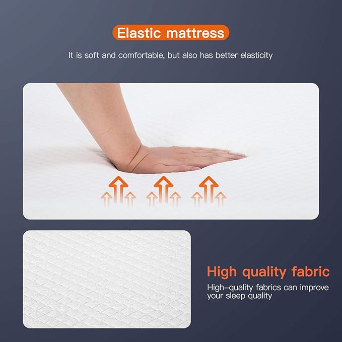 FDW 8 inch Twin Mattress Gel Memory Foam Mattress for Cool Sleep & Pressure Relief, Medium Firm Mattresses CertiPUR-US Certified/Bed-in-a-Box/Pressure Relieving (8 in, Twin)