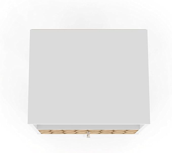 Manhattan Comfort Liberty Mid Century Modern Nightstand with Drawer and Cubby, Bedside Table for Bedroom and Living Room, Night Stand Accent Decor, Easy Assembly, White/Brown