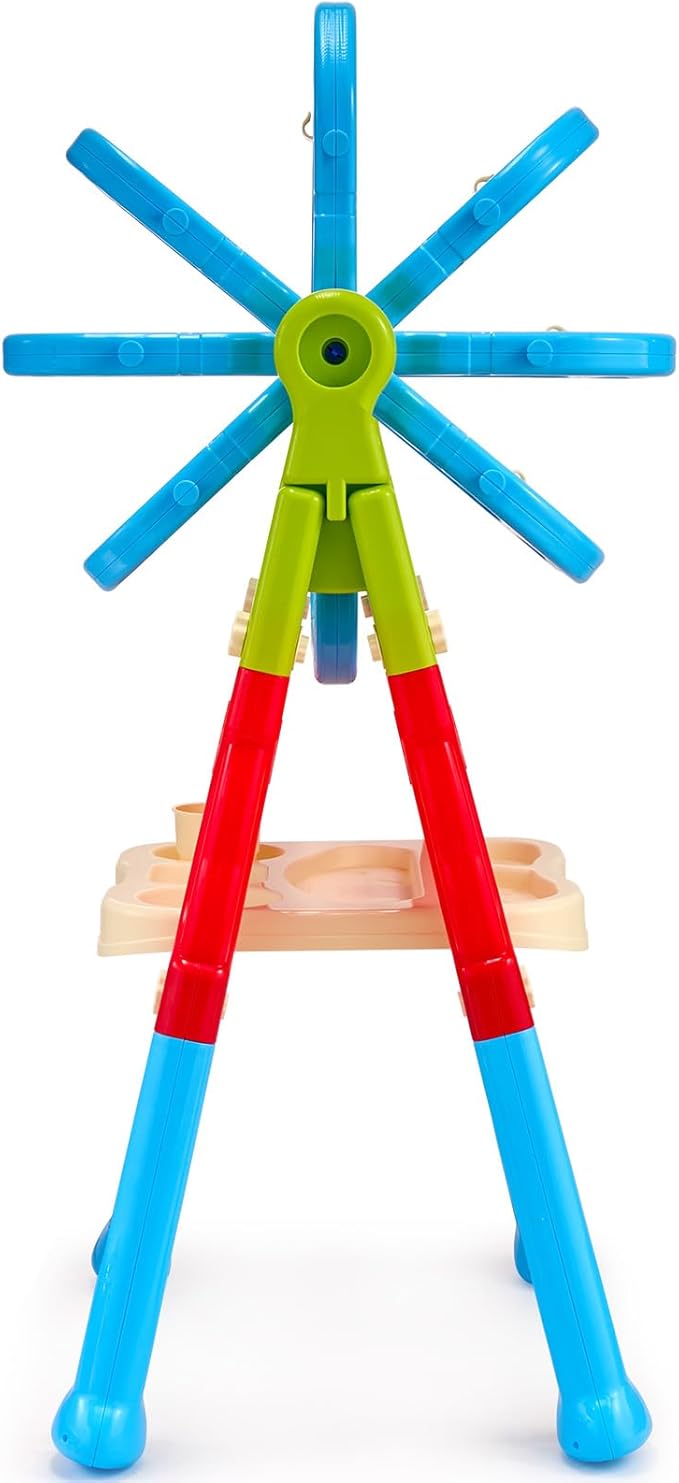 VEVOR Art Easel for Kids, 2-in-1 Double-Sided Kid's Art Easel with Magnetic Whiteboard & Chalkboard, Adjustable Standing Rotatable Removable Drawing Board with Painting Accessories for Boys and Girls