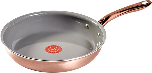 T-Fal Preserve Ceramic Nonstick Frying Pan Skillet 12-inch, Oven Broiler Safe up to 350°F, Cookware, InoCeram Glide Technology, Frying Pan, Skillet Pots & Pans, Rose Gold