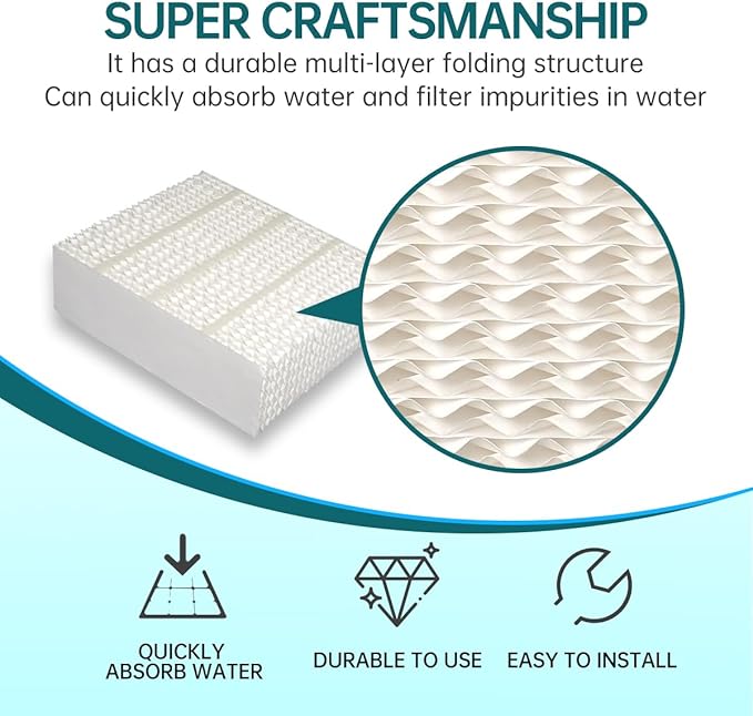 EP9800 1043 Evaporative Humidifier Wick Replacement for AIRCARE EP9700 EP9500 SS390DWHT 821000 826000 826800 Bemis Space Saver 800 Series Essick Air EP9R-Series 2 Pack