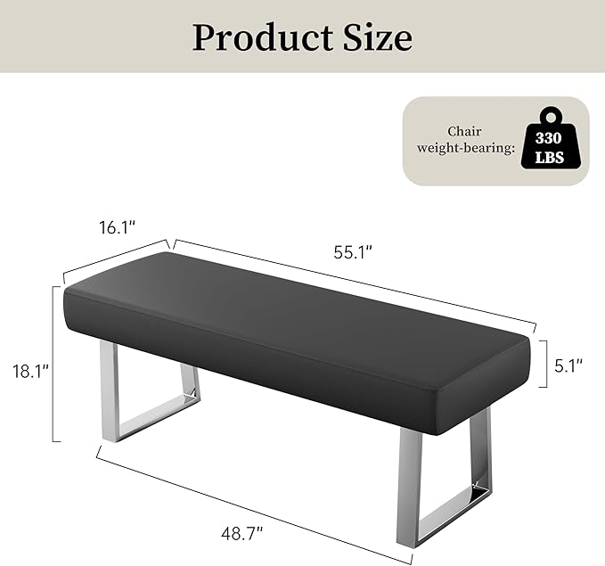 jiexi Bedroom Bench Bed end upholstered Bench Indoor Corner Small Footstool with Metal Legs, for Kitchen entryway Dining Room and Living Room Window