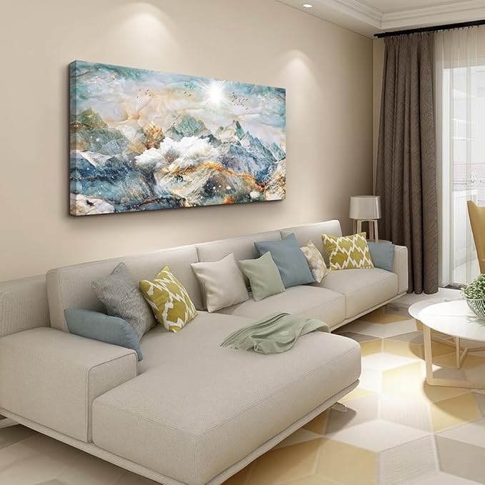 DZRWUBHS Large Size Abstract Canvas Wall Art For Living Room Wall Decorations For Bedroom Office Wall Decor Abstract Mountain Wall Painting Framed Pictures Artwork Farmhouse Home Decor Art 30"X60"