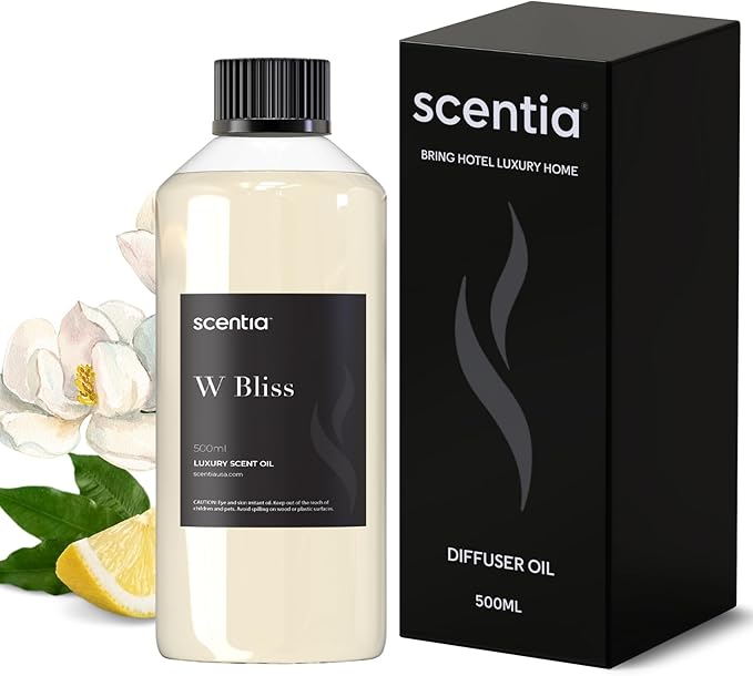 W Magic Hotel Diffuser Refill Oil Inspired by W Signature Hotel - 500 mL 16.9 fl oz - Fragrance Oil Blend Bergamot, Lemongrass & Jasmine for HVAC Diffuser