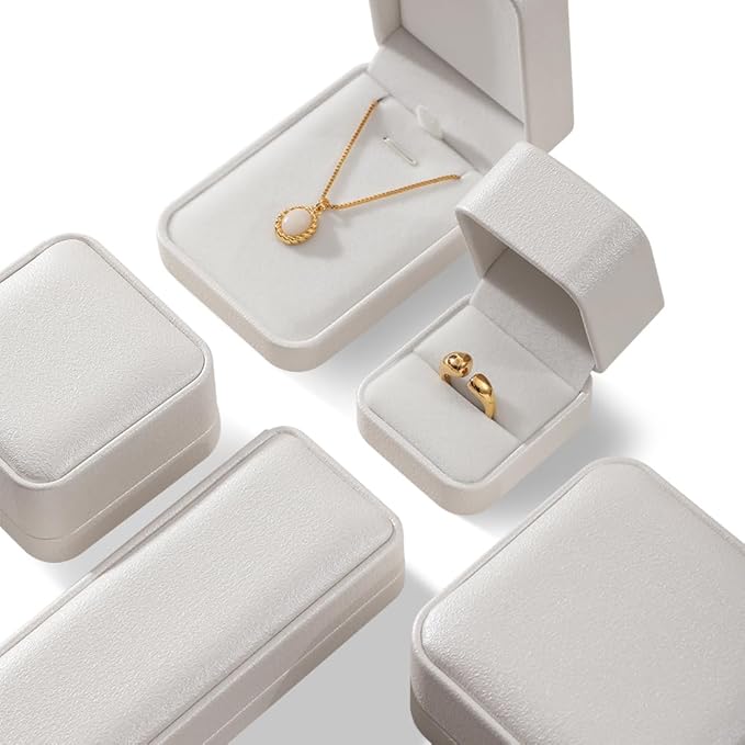Necklace Box, Leather Gift Box,Premium Jewelry Boxes,Luxury Necklace Boxes For Jewelry Gift,Pendant (White)
