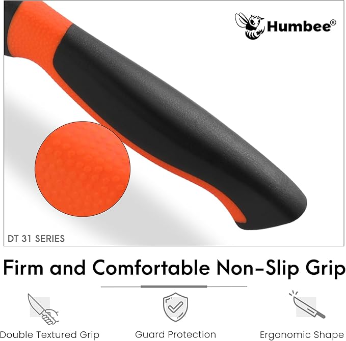 10-Inch Offset Serrated Bread Knife, Premium High Carbon Stainless Steel Blade Knife for Bread with Ergonomic Handle, NSF Certified, DT-31 Series, Orange