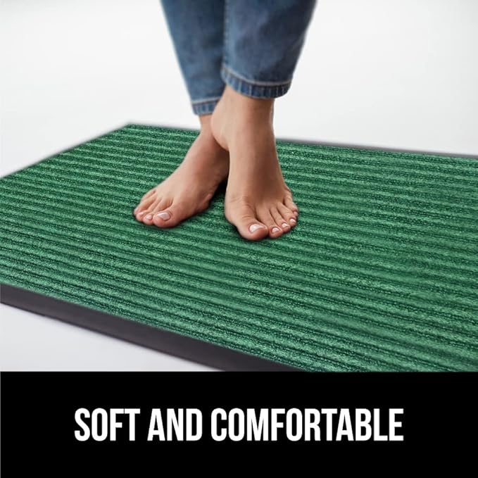 GORILLA GRIP Traffic Guard Door Mat, 60x36, Heavy Duty Welcome Mats, Commercial Office Space Doormat, Waterproof, Fade Resistant, Strong Rubber Backing, Low Profile, Shoe and Boot Scraper, Green