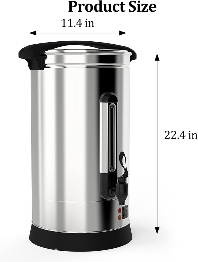 Commercial Coffee Urn 16L 110-Cups, Double Layer Percolate Coffee Maker Dispenser Hot Water Urn Fast Brew, for Water, Tea, Beverage at Catering