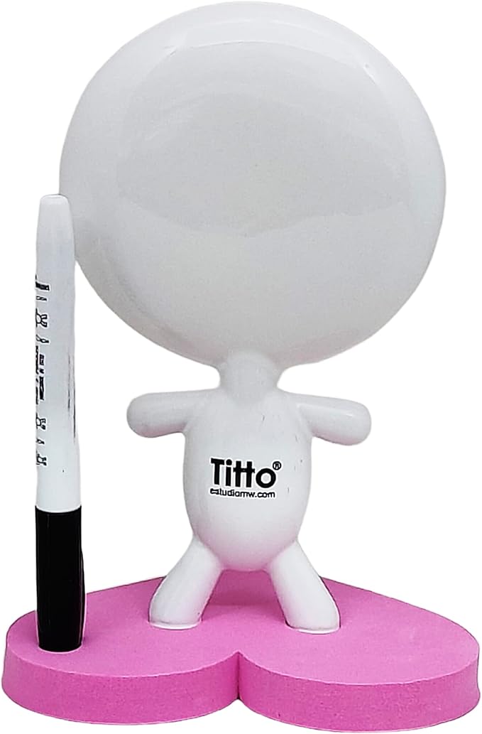 Gift idea - Dry Erase Board - TITTO in Love, Draw Your Ideas - Ideal for Home & Office Decor - Pink Work Home Office (Pink)