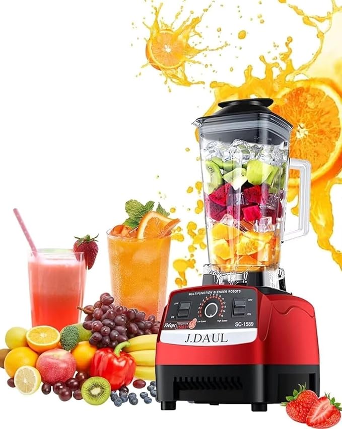 Professional High Speed Blender for Shakes and Smoothies,Home Commercial Countertop Food Processor,2500W 9525 Pure Copper Motor,Double Bearing Blades
