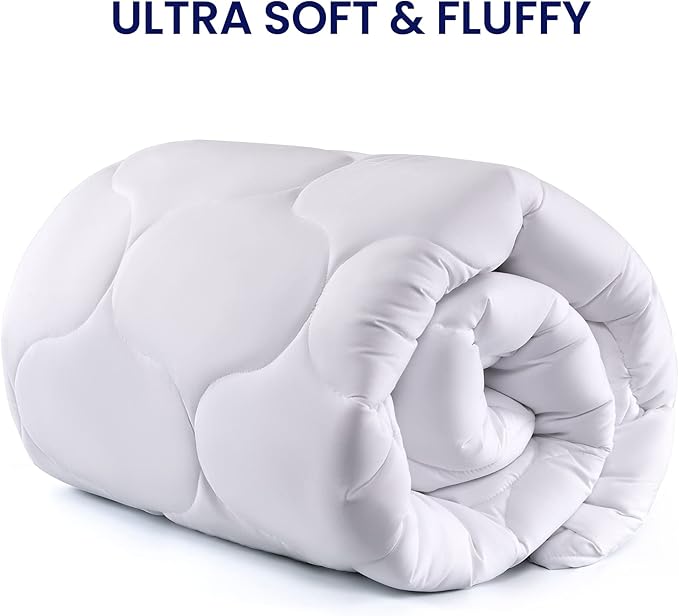 SLEEP ZONE Twin XL Mattress Pad Cover for College Dorm - Soft Fluffy Pillow Top Bed Mattress Topper Quilted Fitted, Deep Pocket 8-21 inch, Twin XL
