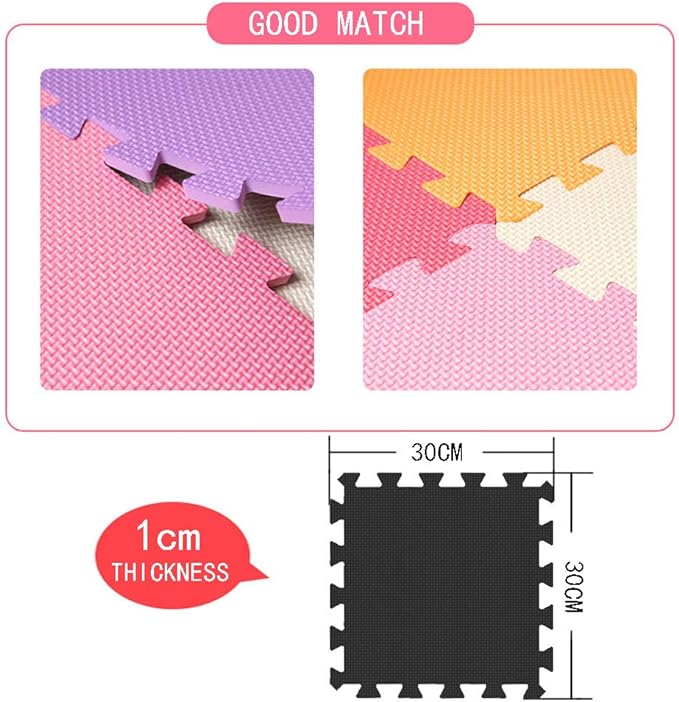 MQIAOHAM® 18 Pieces Puzzle Play Mats, Soft Baby Play Mat, Kids Interlocking Foam Floor Tiles, Toddlers Carpet Playmats G301018-108110112